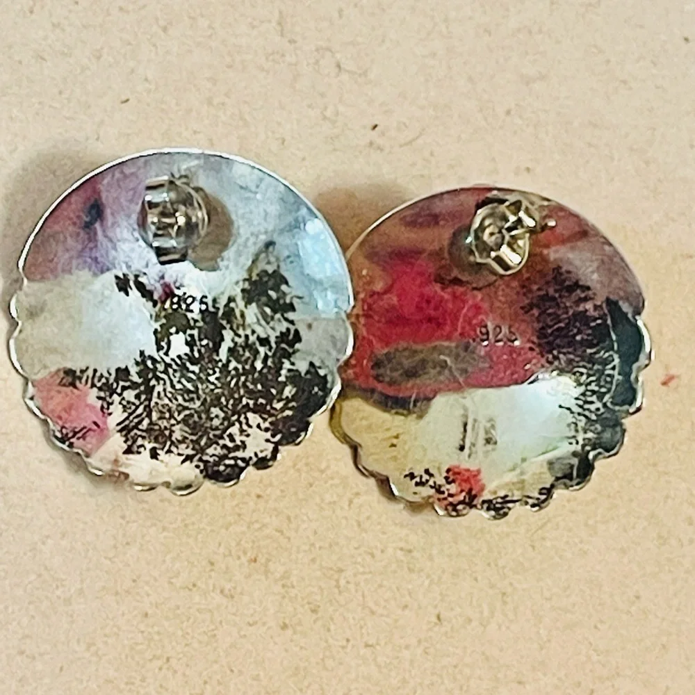 VTG Southwest Sterling Silver With Amber Earrings